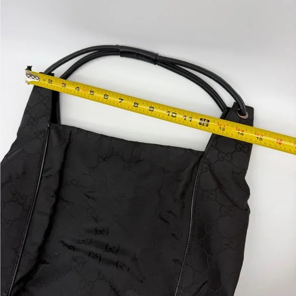 Authentic Gucci Vintage Black GG Monogram Nylon Tote Bag - Picture 13 of 15